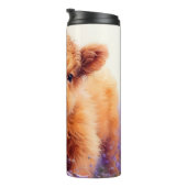 Bouteilles Isothermes Écossais Highland Vache Calf Violet Fleurs sauvage (Tourné sur la droite)