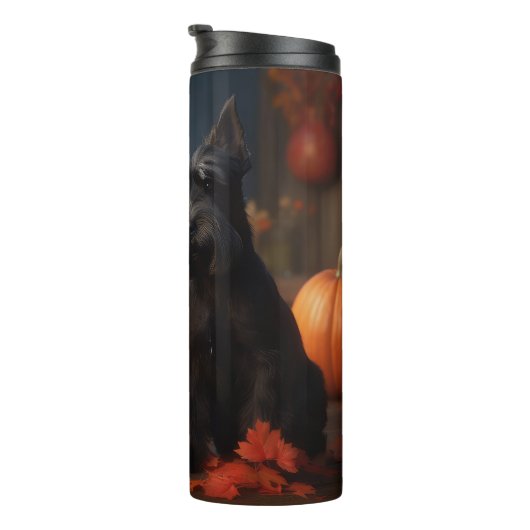 Bouteilles Isothermes Écossais Terrier Chiot Automne Citrouille délice (Tourné sur la droite)