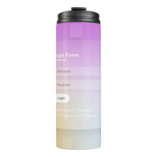 Bouteilles Isothermes Écran de connexion couleur CSS HTML (Devant)