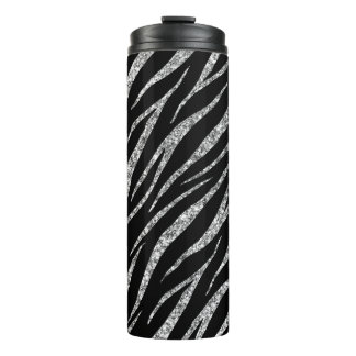 Bouteilles Isothermes Écran noir & argent de luxe féminin Zebra
