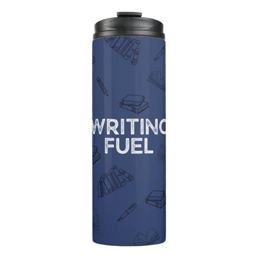 Bouteilles Isothermes Écriture bleu ardoise Carburant Voyage Mug (Devant)