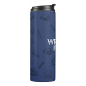 Bouteilles Isothermes Écriture bleu ardoise Carburant Voyage Mug (Tourné sur la gauche)