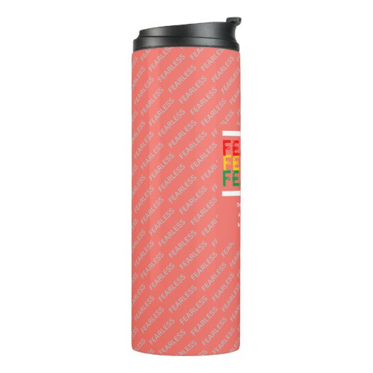 Bouteilles Isothermes Écriture chrétienne sans crainte Psaume 27 Corail (Tourné sur la gauche)