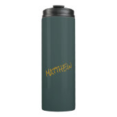 Bouteilles Isothermes Écriture en lettres or moderne vert foncé (Devant)