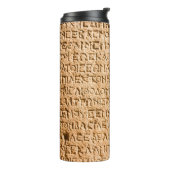 Bouteilles Isothermes écriture grecque ancienne ciselée sur pierre (Tourné sur la gauche)