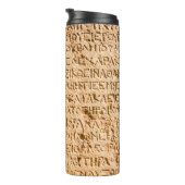 Bouteilles Isothermes écriture grecque ancienne ciselée sur pierre (Tourné sur la droite)