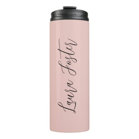 Bouteilles Isothermes Écriture manuscrite classique Nom élégant Rose Gol (Devant)