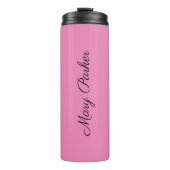 Bouteilles Isothermes Écriture manuscrite Nom professionnel simple rose (Devant)