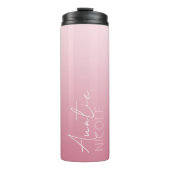 Bouteilles Isothermes Écriture manuscrite rose brillant Tante personnali (Devant)