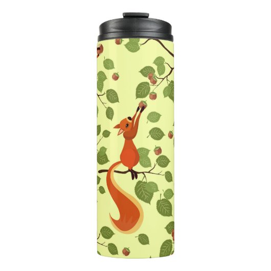 Bouteilles Isothermes Écureuil rouge dans des branches noisettes. (Devant)