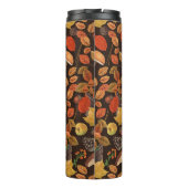 Bouteilles Isothermes Écureuils automnaux et flore sur brun foncé (Dos)