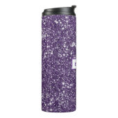 Bouteilles Isothermes Effet de texture pailletée violette fausse & nom p (Tourné sur la gauche)