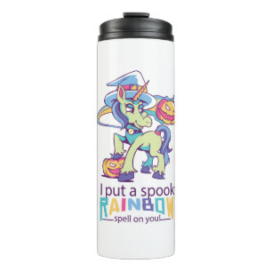Bouteilles Isothermes Éffrayant arc-en-ciel épell Halloween Unicorn sorc
