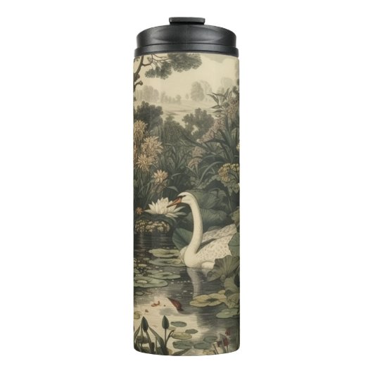 Bouteilles Isothermes Élégance botanique - Le cygne dans la forêt (Devant)