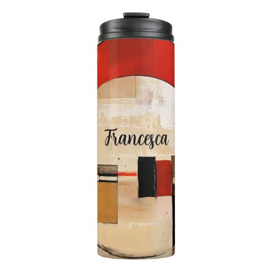 Bouteilles Isothermes Elégance céleste : Exploration Abstraite en beige (Devant)