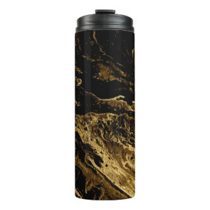 Bouteilles Isothermes Elégance dorée : La Magie splendide de Marbling