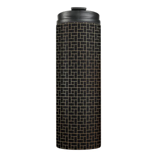 Bouteilles Isothermes Élégant Abstrait de panier d'or Motif (Devant)