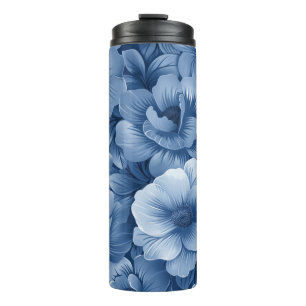 Bouteilles Isothermes Élégant bleu floral