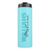 Bouteilles Isothermes Élégant bleu monogrammed (Devant)