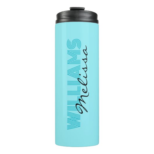 Bouteilles Isothermes Élégant bleu monogrammed (Devant)