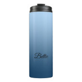 Bouteilles Isothermes Élégant bleu neutre avec nom personnalisé (Devant)