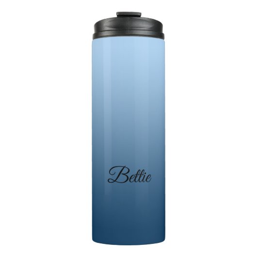 Bouteilles Isothermes Élégant bleu neutre avec nom personnalisé (Devant)