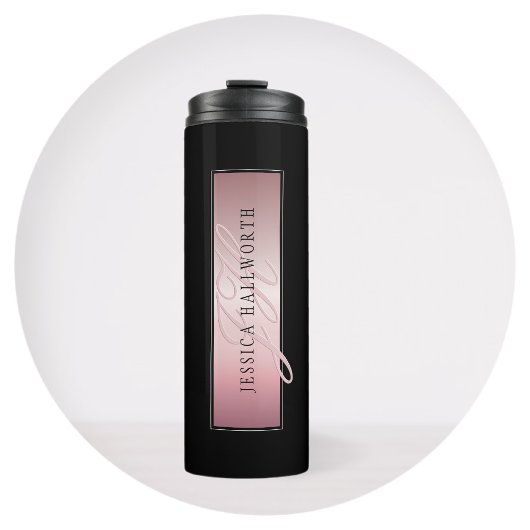 Bouteilles Isothermes Elégant Blush Faux Rose Gold | Nom et initiales