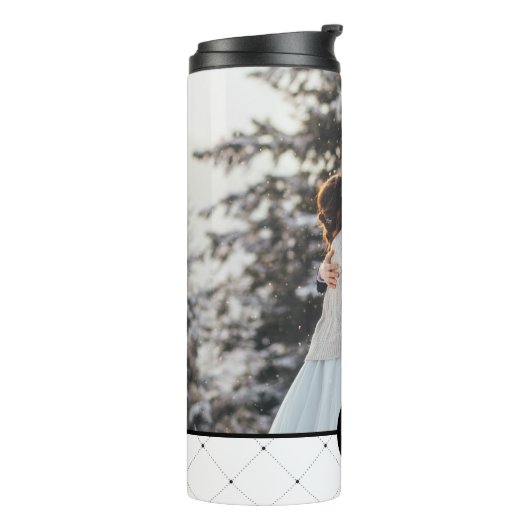 Bouteilles Isothermes Elégant cadre rond Monogramme photo (Tourné sur la gauche)