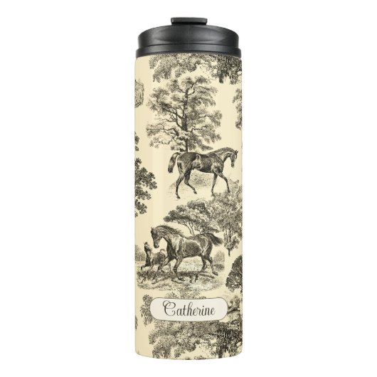 Bouteilles Isothermes Élégant Cheval Rustique Arbres Beige Tan Toile (Devant)