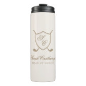 Bouteilles Isothermes Élégant Classic Crest Monogram Mariage de golf (Devant)