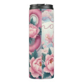 Bouteilles Isothermes Elégant dragon rose aux pivoines (Dos)