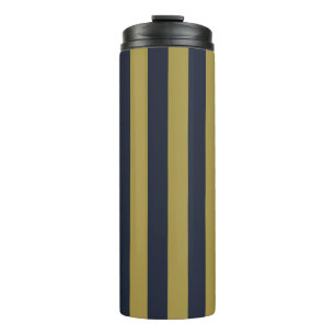 Bouteilles Isothermes Elégant Gold & Navy Blue Vertical Stripes