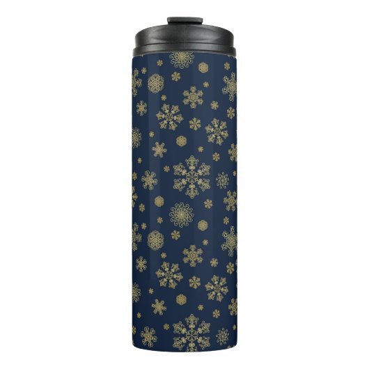 Bouteilles Isothermes Elegant Gold Snowflake Winter Pattern (Devant)