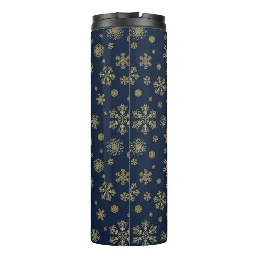 Bouteilles Isothermes Elegant Gold Snowflake Winter Pattern (Dos)
