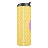 Bouteilles Isothermes Élégant Herringbone jaune Chevron ZigZag Monogramm (Tourné sur la gauche)