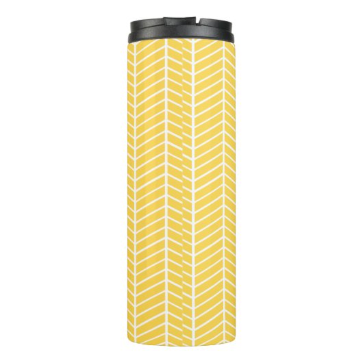 Bouteilles Isothermes Élégant Herringbone jaune Chevron ZigZag Monogramm (Dos)