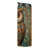 Bouteilles Isothermes Élégant hibou rétro boho bohème bohème forêt verte (Tourné sur la droite)