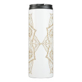 Bouteilles Isothermes Elégant Mandala Blanc & Or Dessiné À La Main (Dos)