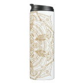 Bouteilles Isothermes Elégant Mandala Blanc & Or Dessiné À La Main (Tourné sur la droite)