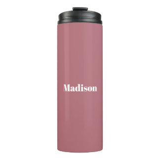 Bouteilles Isothermes Élégant minimaliste Rose Gold Nom blanc