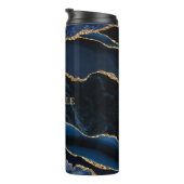 Bouteilles Isothermes Élégant Monogram Marine Blue Gold Agate Geode (Tourné sur la droite)