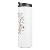 Bouteilles Isothermes Elegant Monogram Pretty Beige Blue Flowers Floral (Tourné sur la droite)