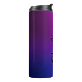 Bouteilles Isothermes Élégant monogramme bleu ombré rose (Tourné sur la gauche)