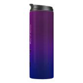 Bouteilles Isothermes Élégant monogramme bleu ombré rose (Tourné sur la droite)