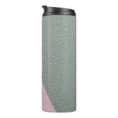 Bouteilles Isothermes Élégant Monogramme en cuir rose vert (Tourné sur la droite)