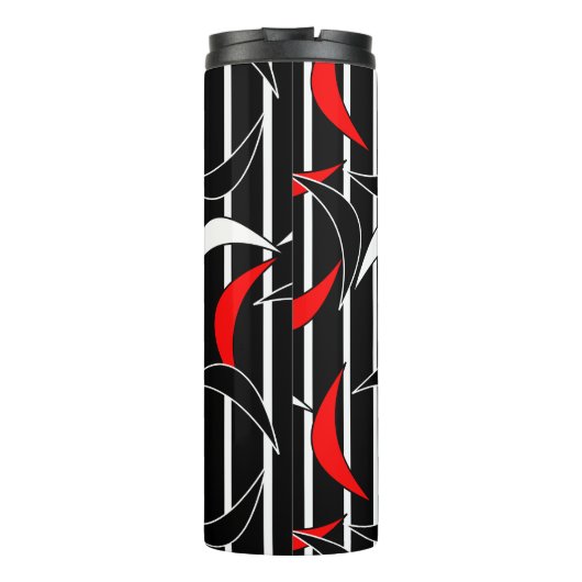 Bouteilles Isothermes Élégant noir blanc rouge rayures Tumbler élégant (Dos)
