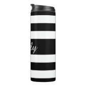 Bouteilles Isothermes Élégant Noir Et Blancs Nom (Tourné sur la droite)