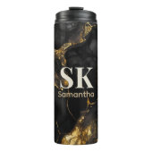 Bouteilles Isothermes Élégant noir faux parties scintillant en marbre de (Devant)