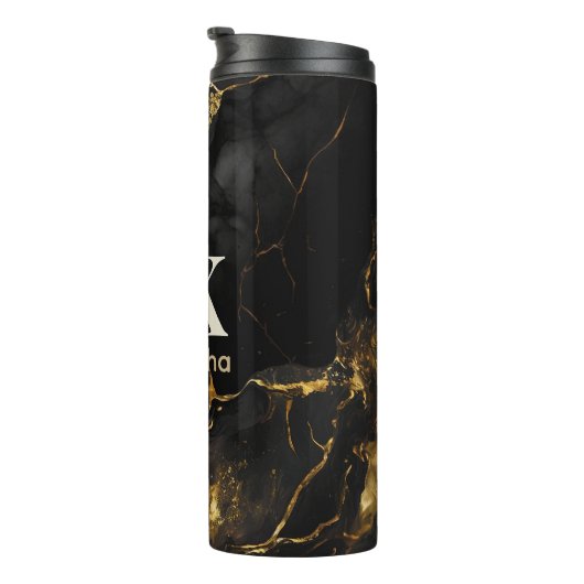 Bouteilles Isothermes Élégant noir faux parties scintillant en marbre de (Tourné sur la droite)