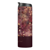 Bouteilles Isothermes Elégant or bordeaux abstrait nom de script floral (Tourné sur la droite)